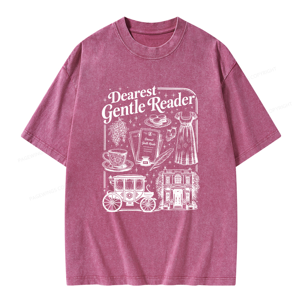 Pagewings Dearest Gentle Reader Unisex Washed T-shirt