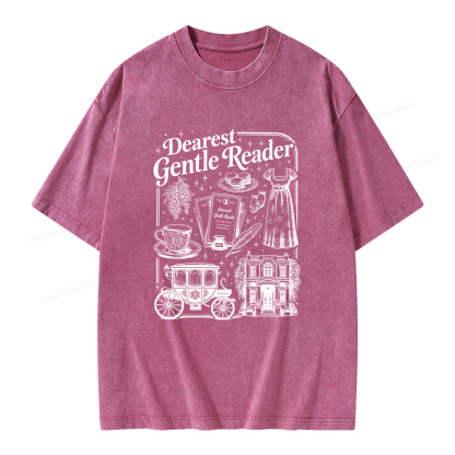 Pagewings Dearest Gentle Reader Unisex Washed T-shirt
