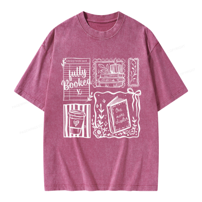 Pagewings Just one more chapter Unisex Washed T-shirt