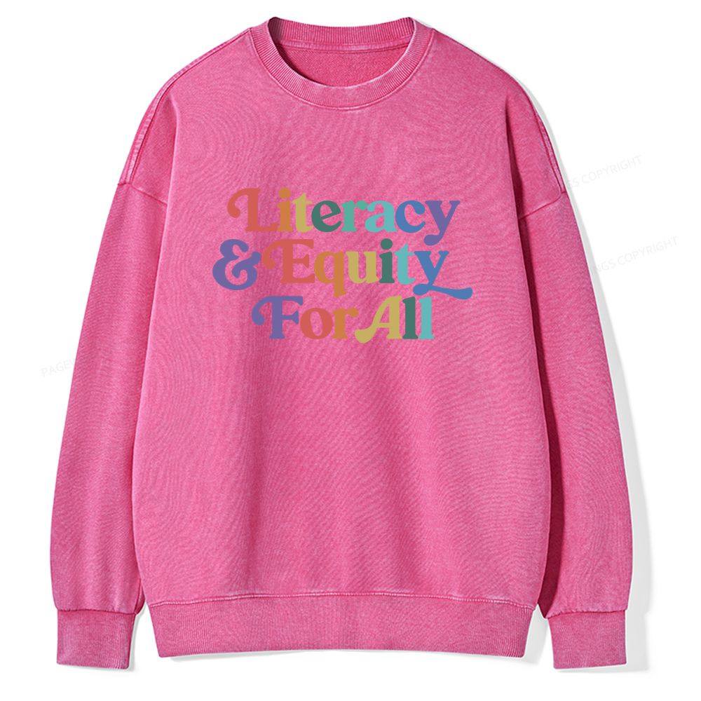 Pagewings Literacy & Equity For All Unisex Washed Sweatshirt