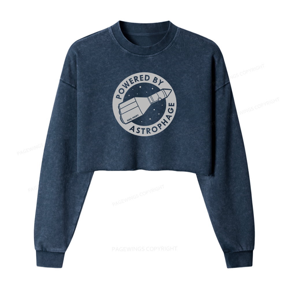 Pagewings Powered By Astrophage Washed Crop Sweatshirt