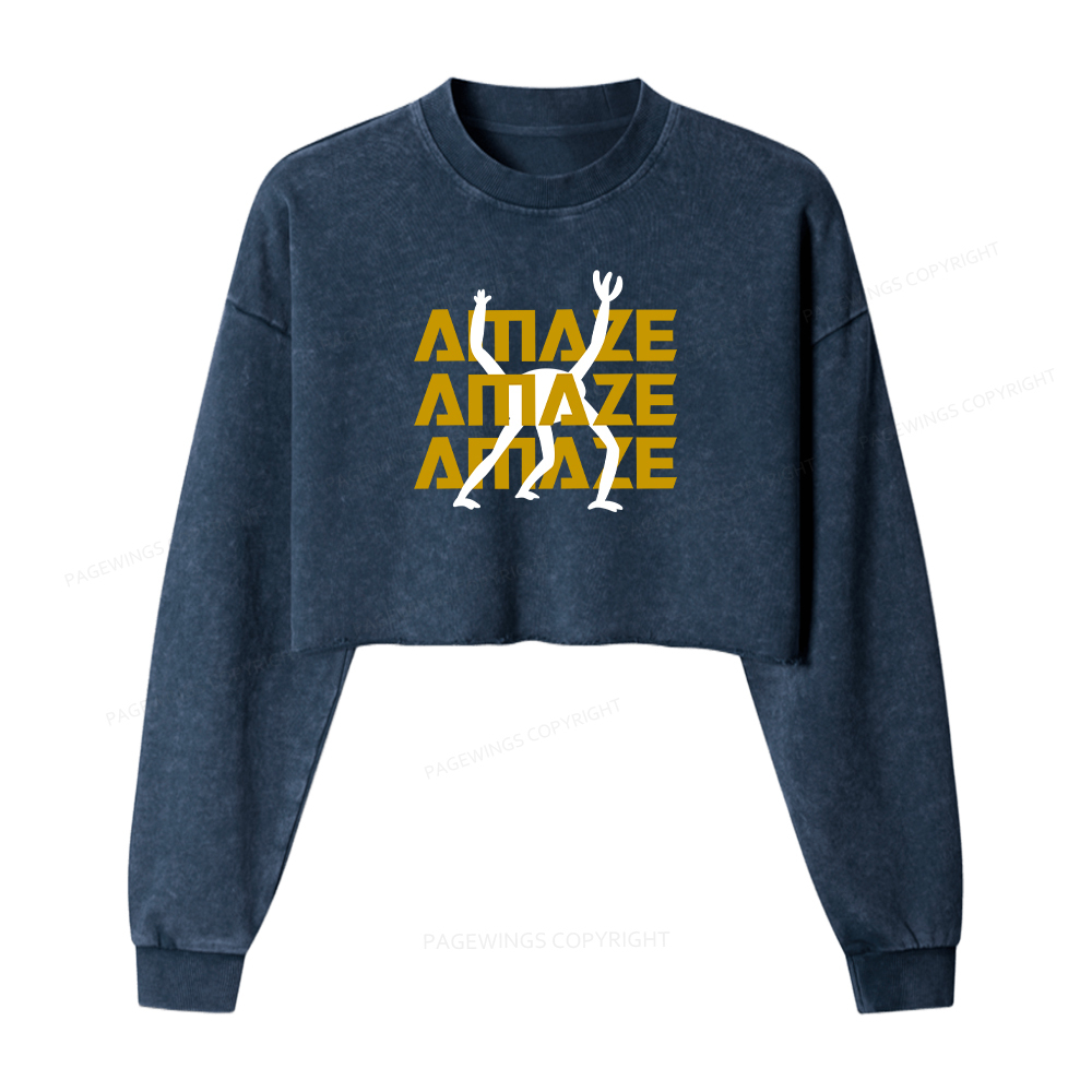 Pagewings Amaze Washed Crop Sweatshirt