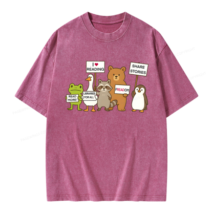 Pagewings Libraries For All Unisex Washed T-shirt