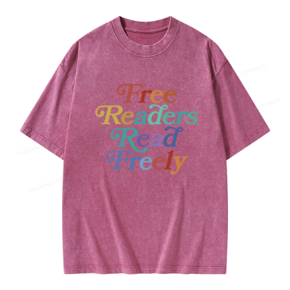 Pagewings Free Readers Read Freely Unisex Washed T-shirt