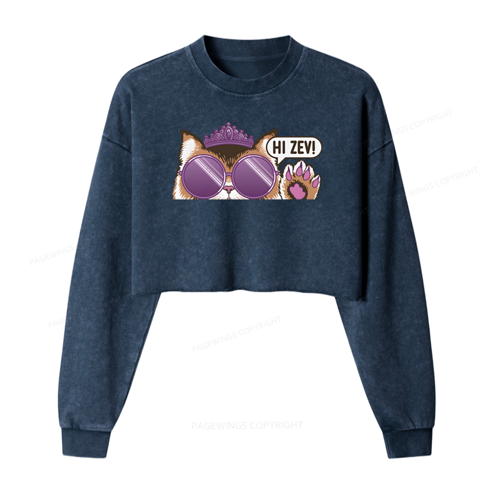 Pagewings Sci-Fi Book Lover Washed Crop Sweatshirt