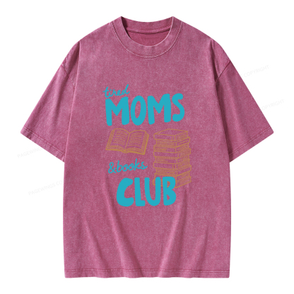 Pagewings Tired Moms Books Club Unisex Washed T-shirt
