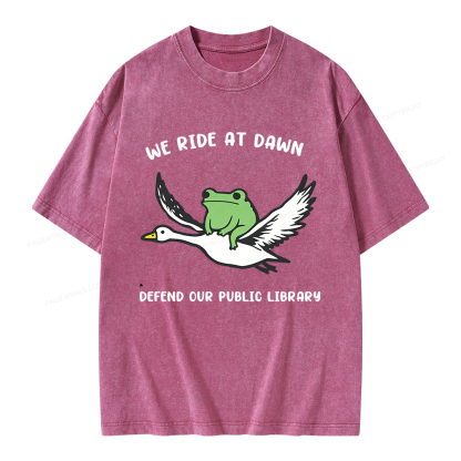Pagewings We Ride at Dawn Unisex Washed T-shirt
