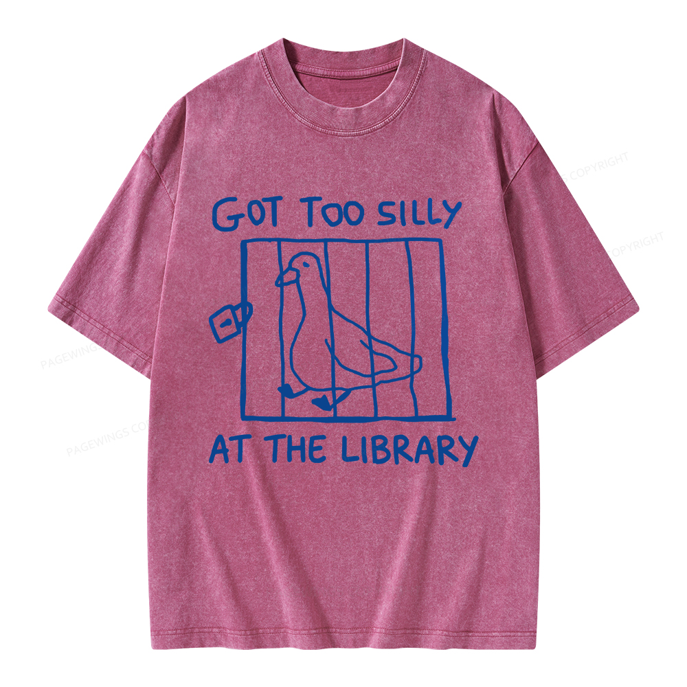 Pagewings Got Too Silly At The Library Unisex Washed T-shirt
