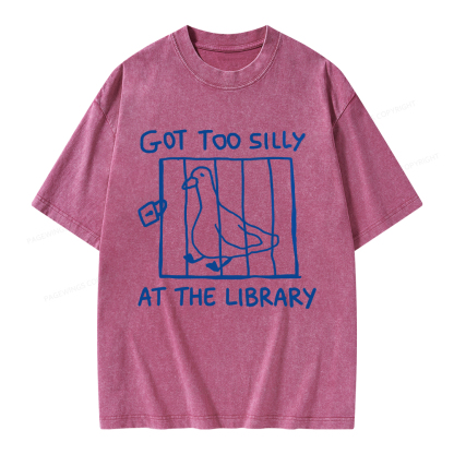 Pagewings Got Too Silly At The Library Unisex Washed T-shirt