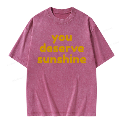 Pagewings You Deserve Sunshine Unisex Washed T-shirt