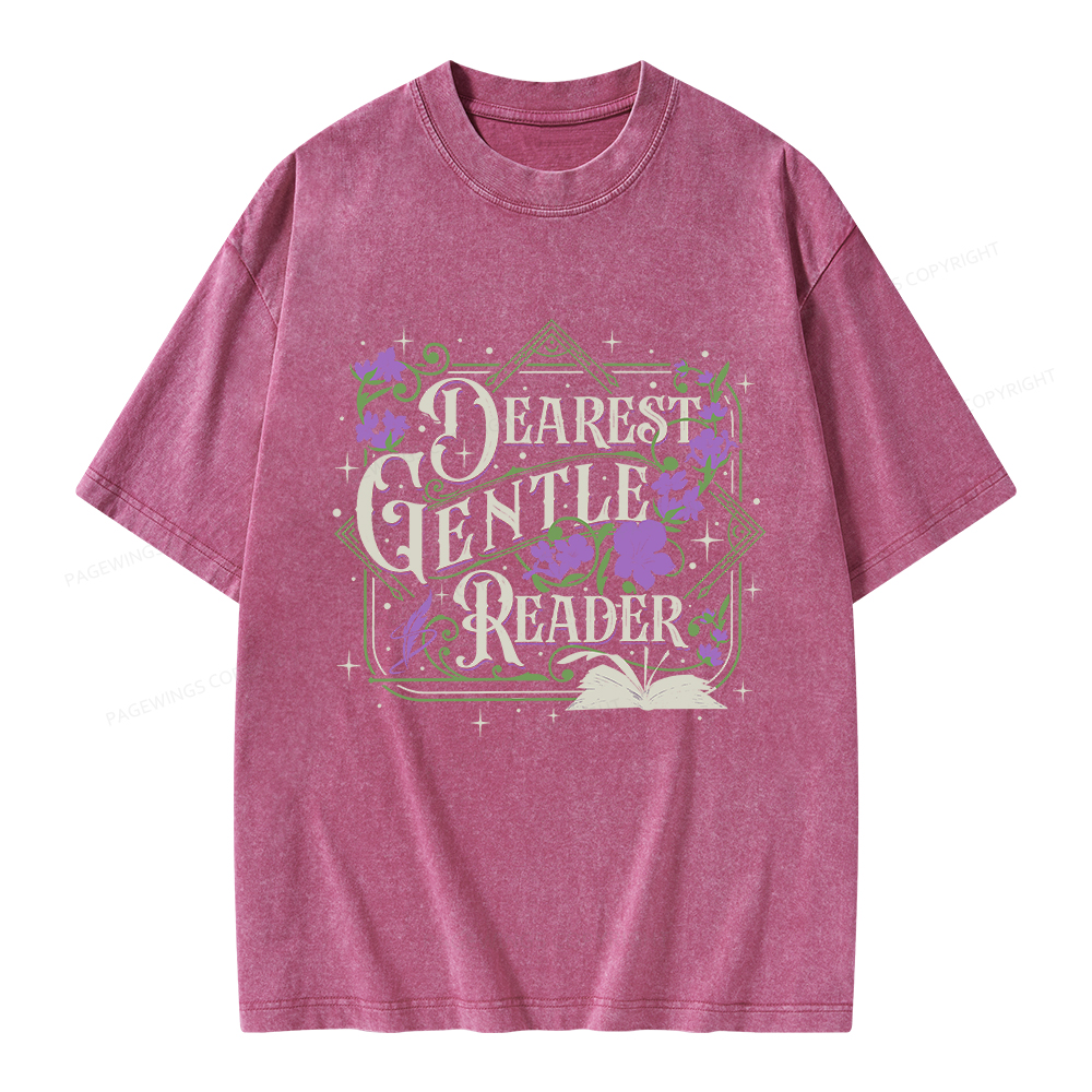 Pagewings Dearest Gentle Reader Unisex Washed T-shirt