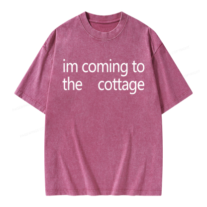 Pagewings Im Coming To The Cottage Unisex Washed T-shirt