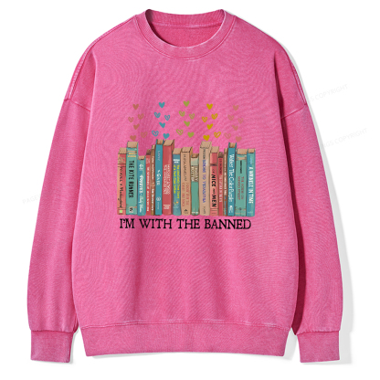 Pagewings I‘m With The Banned Unisex Washed Sweatshirt