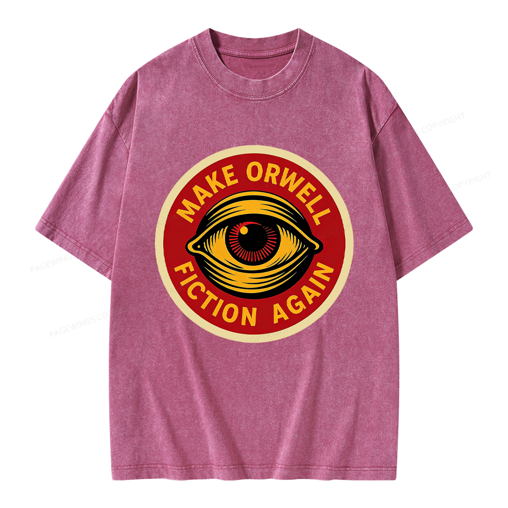 Pagewings Make Orwell Fiction Again Unisex Washed T-shirt