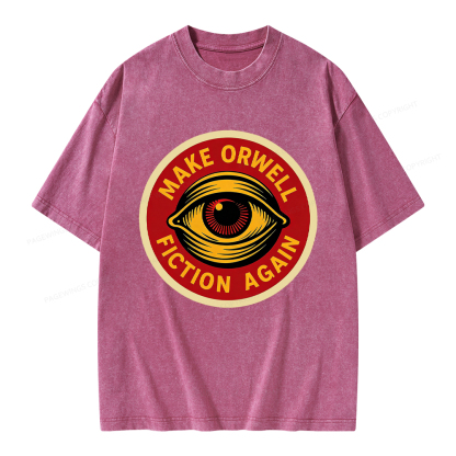 Pagewings Make Orwell Fiction Again Unisex Washed T-shirt