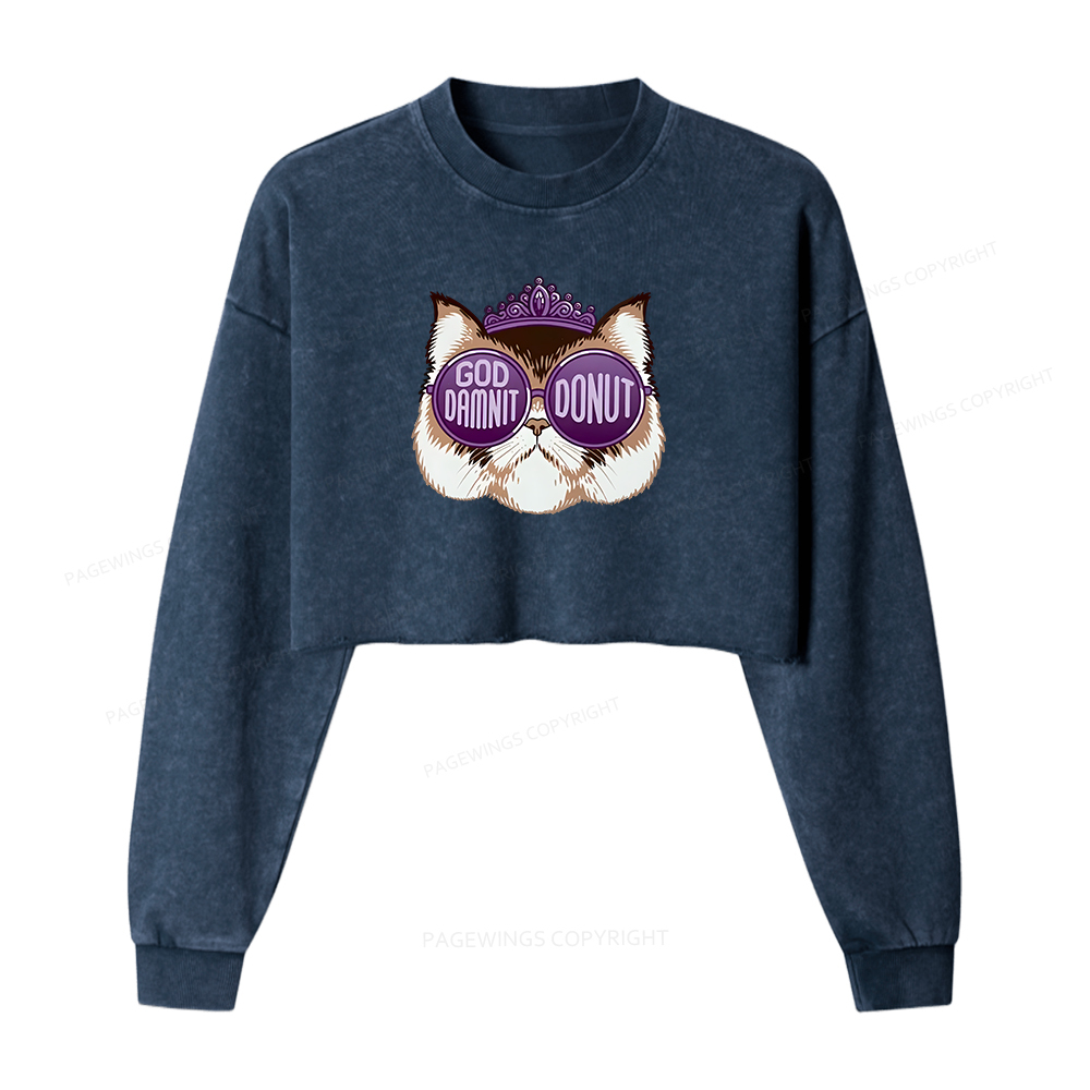 Pagewings Sci-Fi Bookworm Washed Crop Sweatshirt