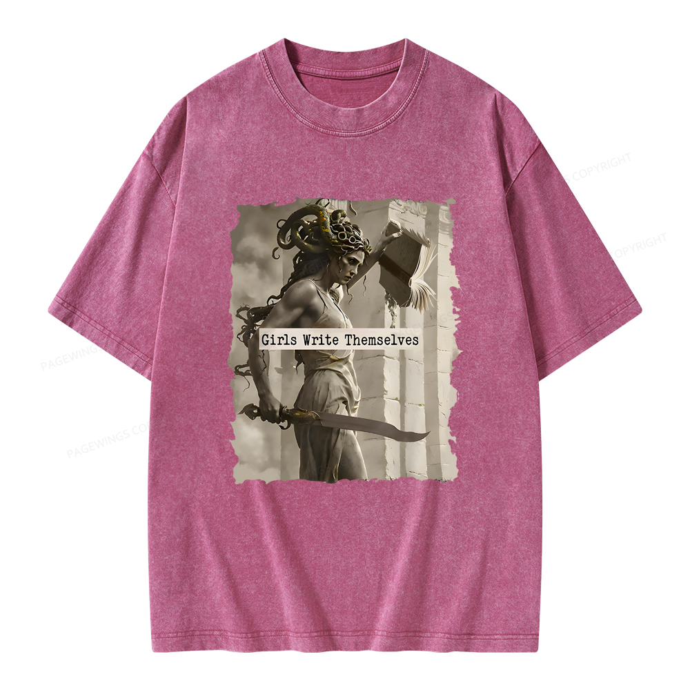 Pagewings Girls Will Be Girls Unisex Washed T-shirt