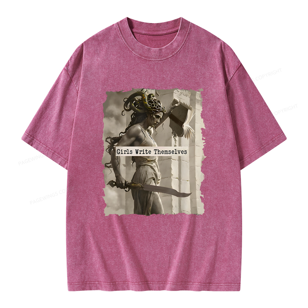 Pagewings Girls Will Be Girls Unisex Washed T-shirt
