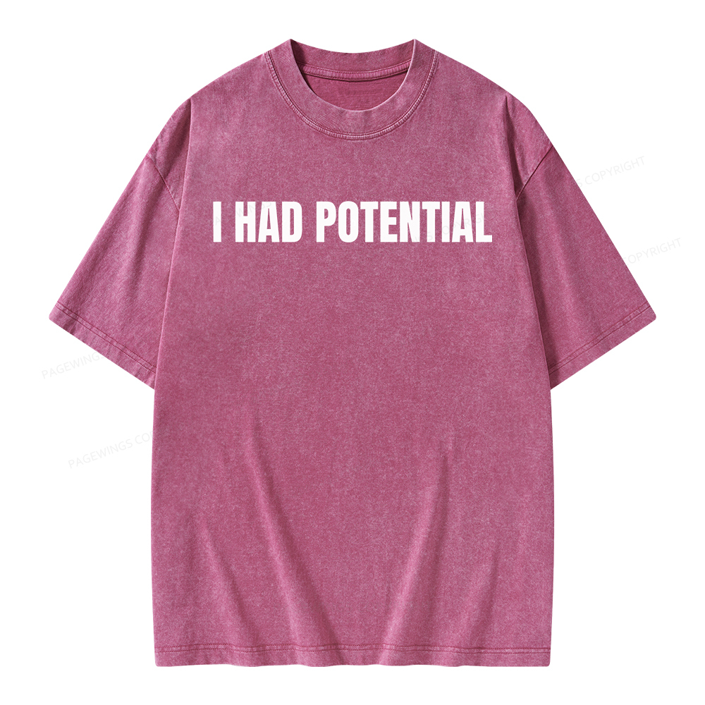 Pagewings I Had Potential Unisex Washed T-shirt