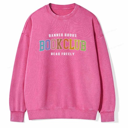 Pagewings Banned Book Book Club Unisex Washed Sweatshirt