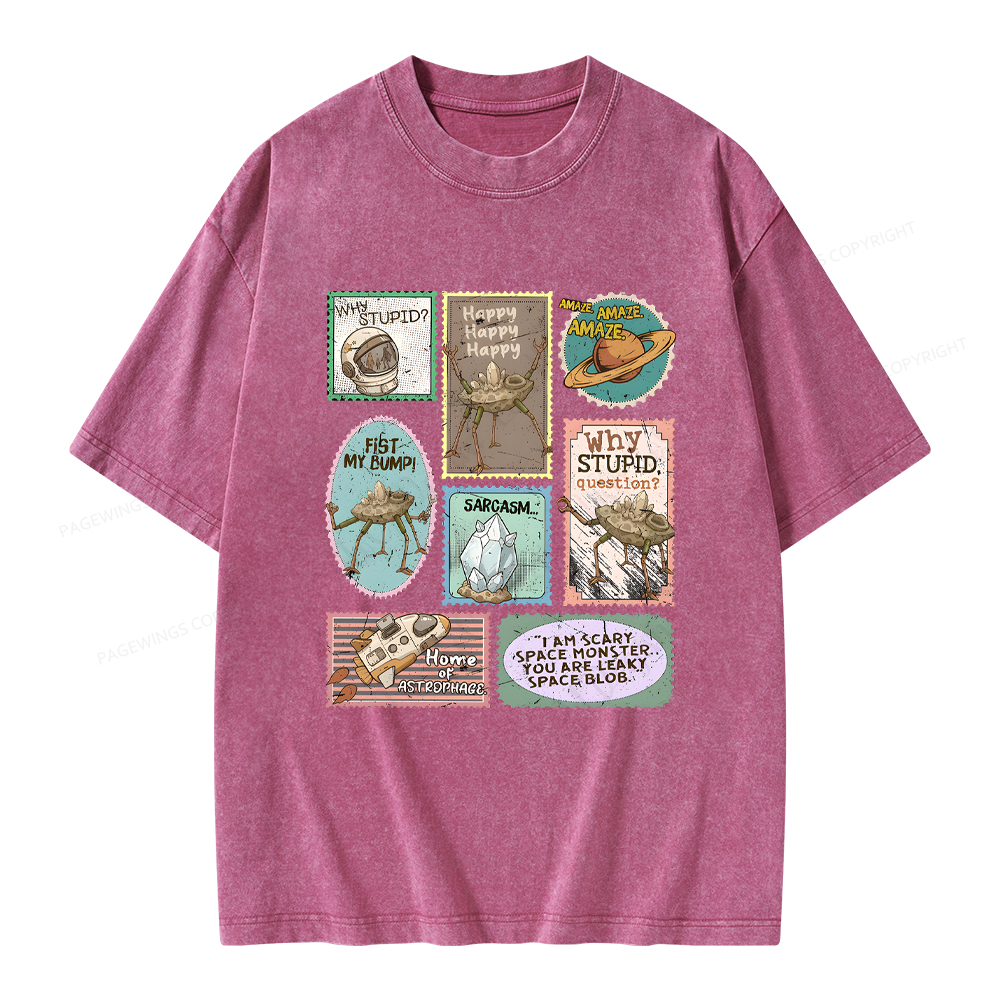 Pagewings Amaze Retro Sci-Fi Unisex Washed T-shirt