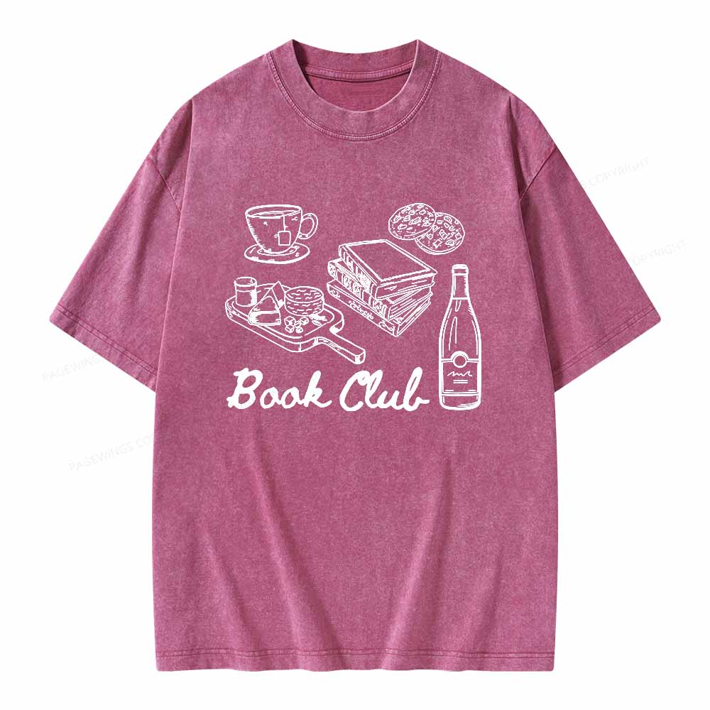 Pagewings Book Club Shirt Unisex Washed T-shirt
