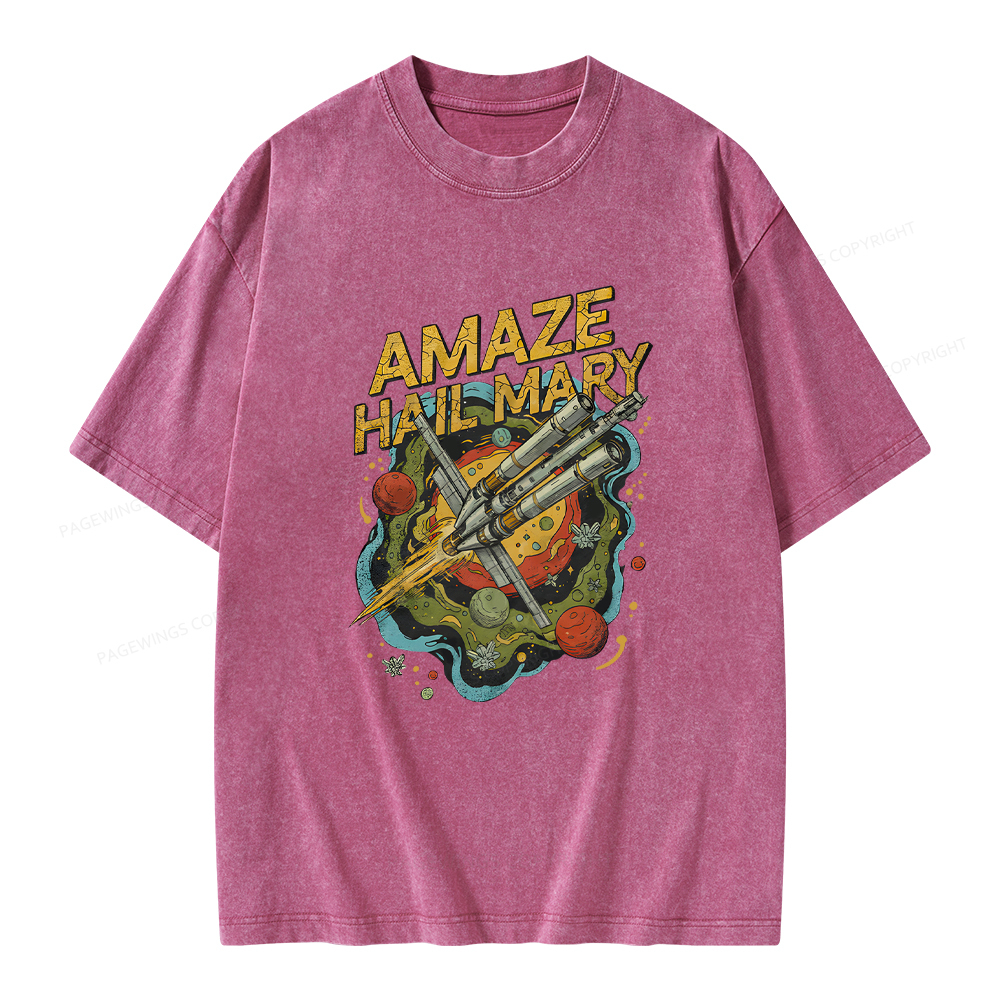 Pagewings Amaze Hail Mary Amaze Unisex Washed T-shirt