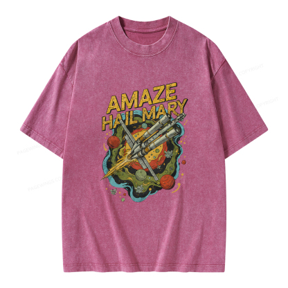 Pagewings Amaze Hail Mary Amaze Unisex Washed T-shirt