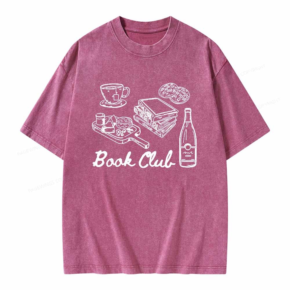 Pagewings Book Club Shirt Unisex Washed T-shirt