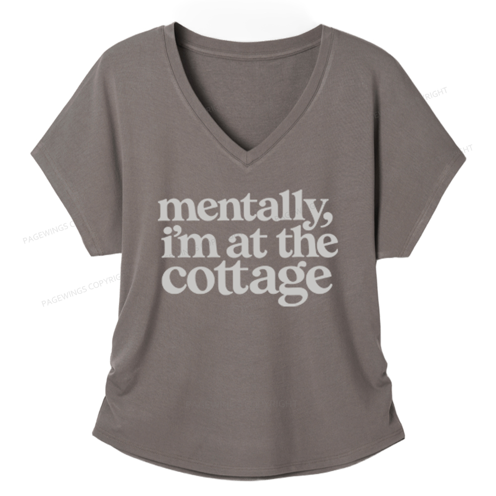 Pagewings At The Cottage Soft Women's Modal V-neck T-shirt  