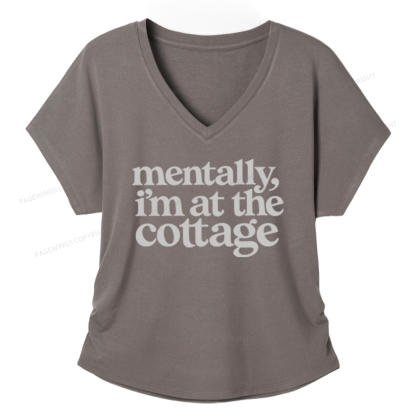 Pagewings At The Cottage Soft Women's Modal V-neck T-shirt  