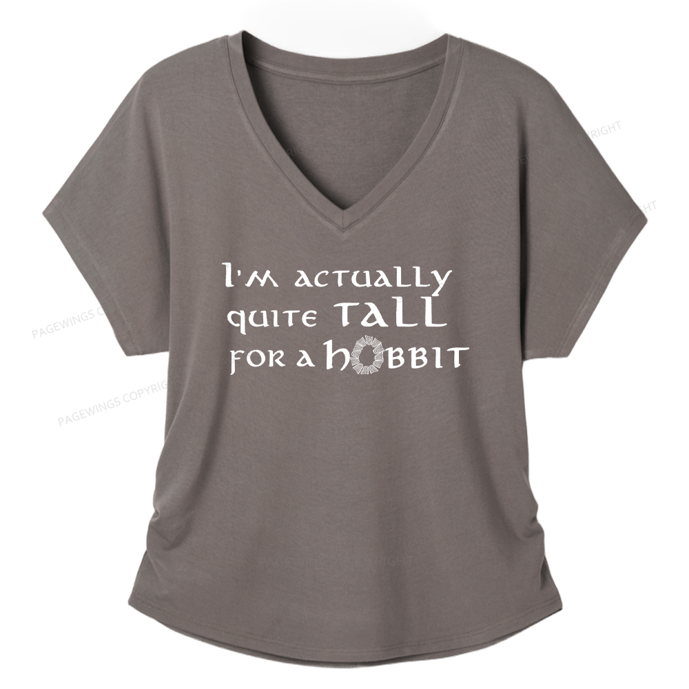Pagewings I'm Actually Quite Tall Soft Women's Modal V-neck T-shirt  