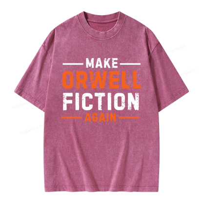 Pagewings Make Orwell Fiction Again Unisex Washed T-shirt