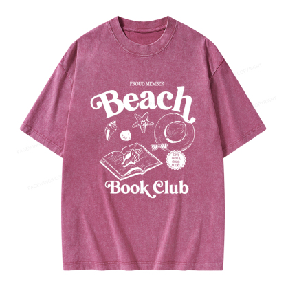 Pagewings Beach Book Club Unisex Washed T-shirt