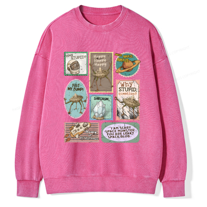Pagewings Amaze Retro Sci-Fi Unisex Washed Sweatshirt