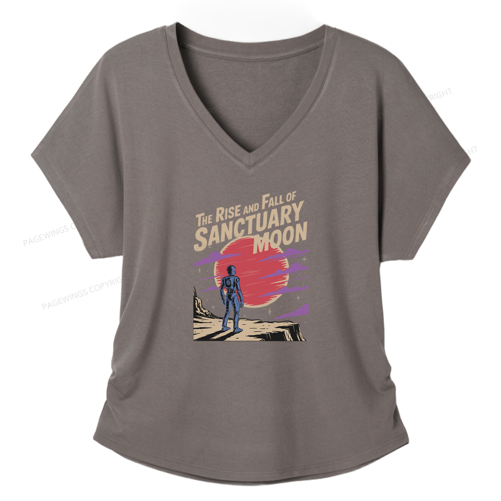 Pagewings The Rise And Fall Of Sanctuary Moon Soft Women's Modal V-neck T-shirt