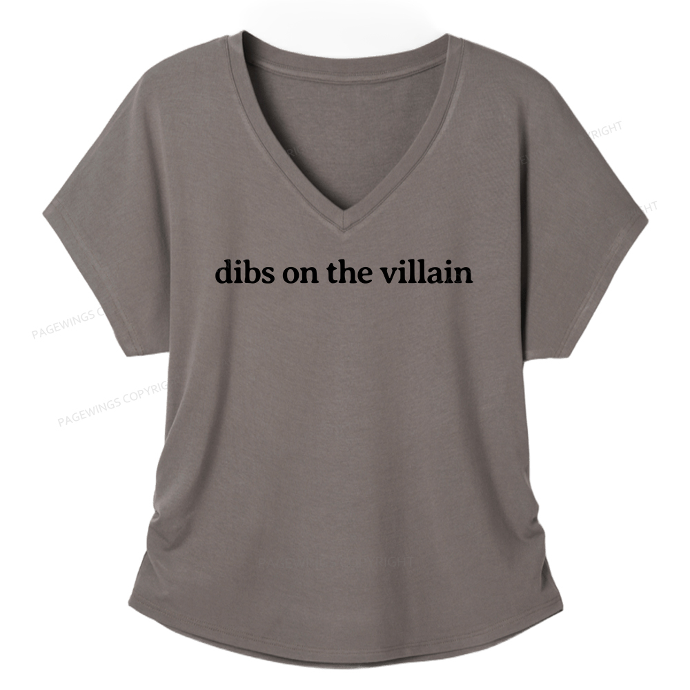 Pagewings Dibs On The Villain Soft Women's Modal V-neck T-shirt