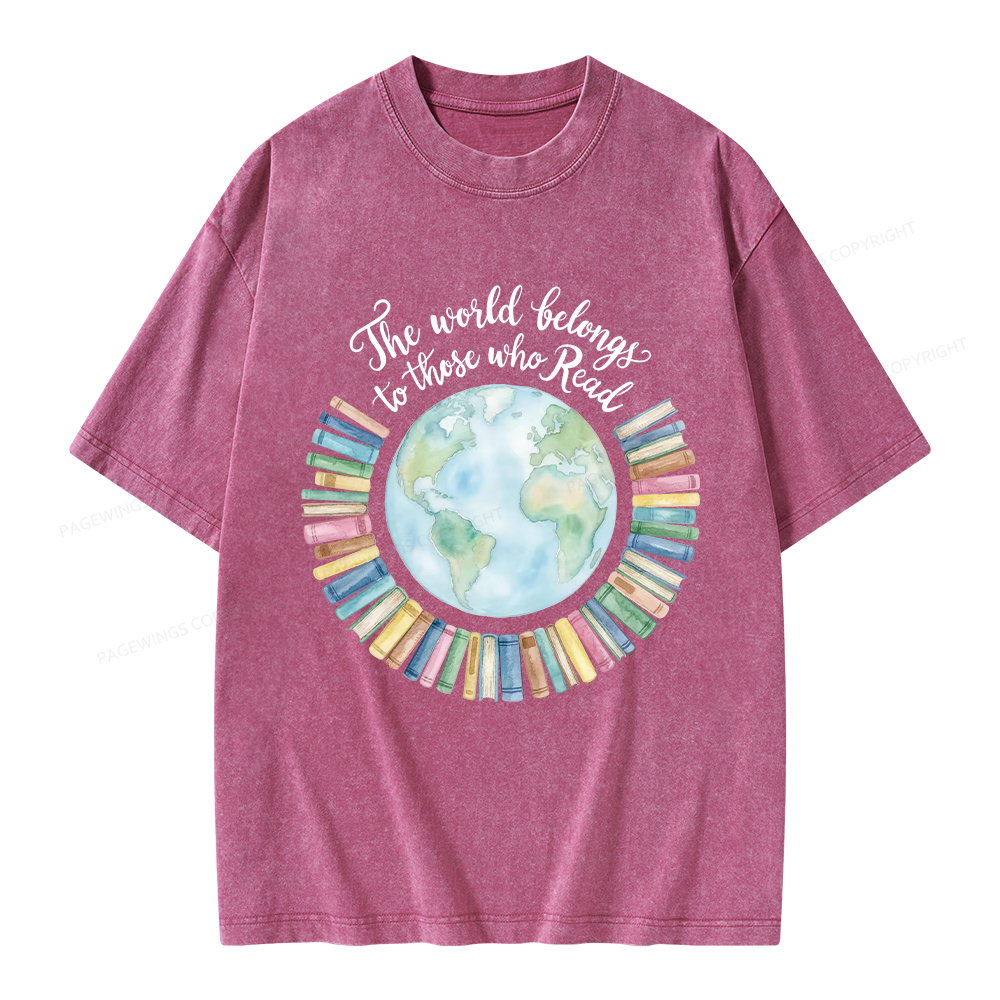 Pagewings The World Belongs to Those Who Read Unisex Washed T-shirt