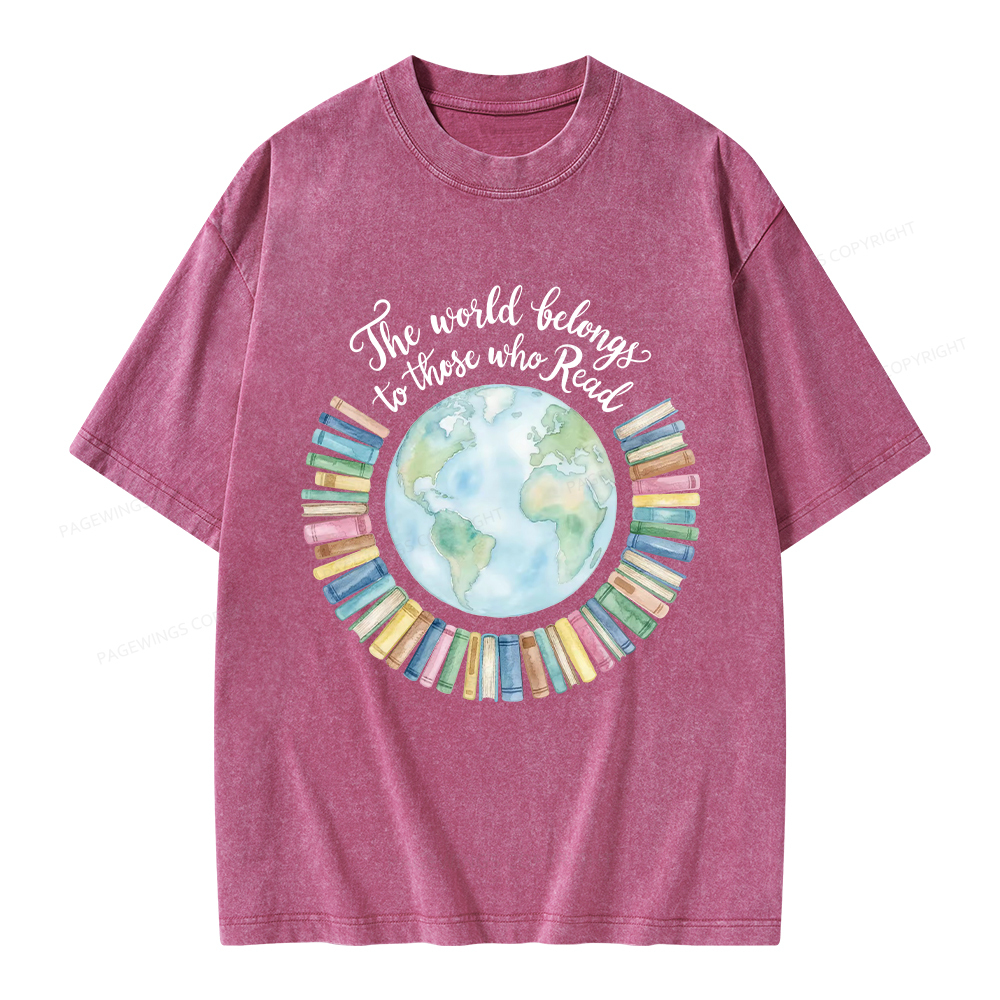 Pagewings The World Belongs to Those Who Read Unisex Washed T-shirt