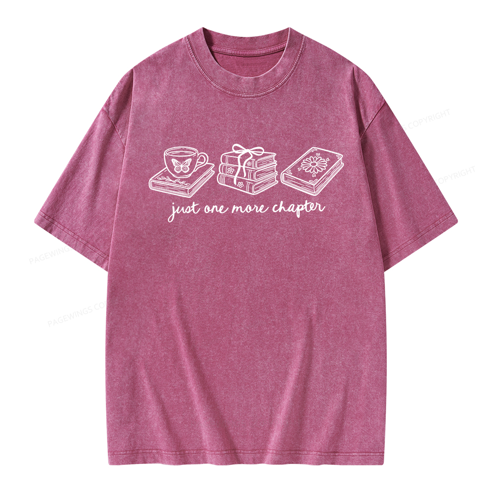 Pagewings Just One More Chapter Unisex Washed T-shirt