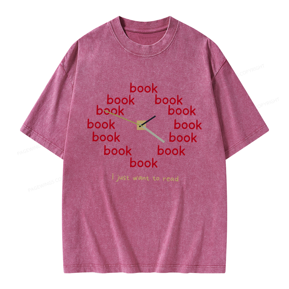 Pagewings I Just Want To Read Unisex Washed T-shirt