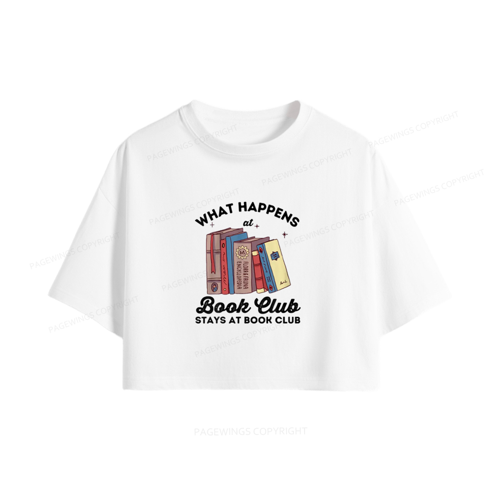 Pagewings Stays At Book Club Book Women Crop Tops