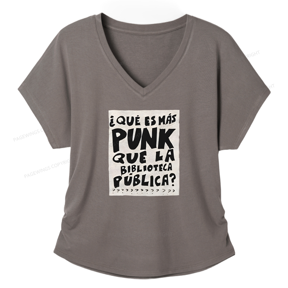 Pagewings What's More Punk Than The Public Library Women's Modal V-neck T-shirt  