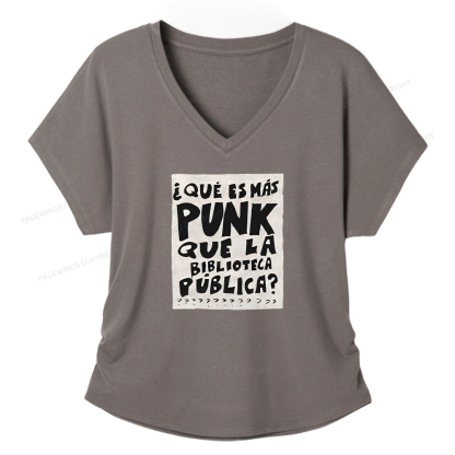 Pagewings What's More Punk Than The Public Library Women's Modal V-neck T-shirt  