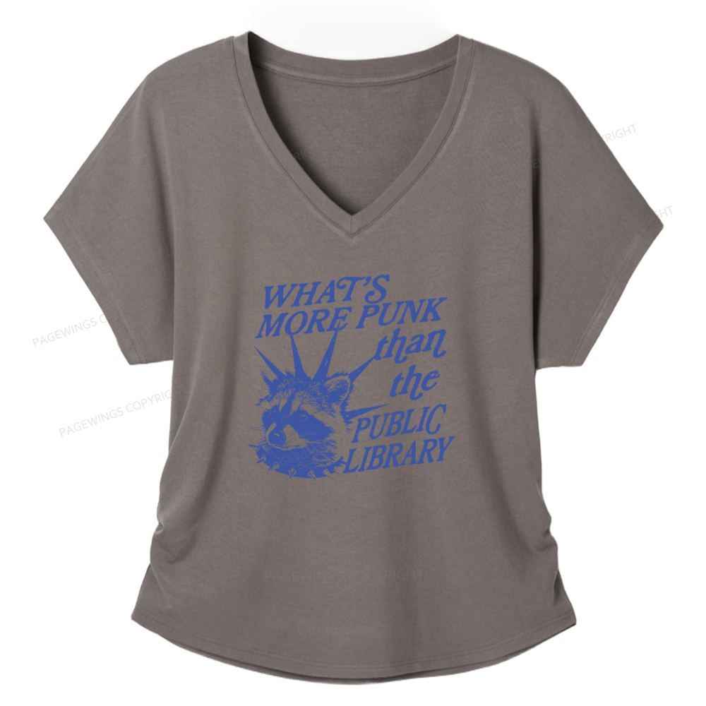 Pagewings What's More Punk Than The Public Library Women's Modal V-neck T-shirt  
