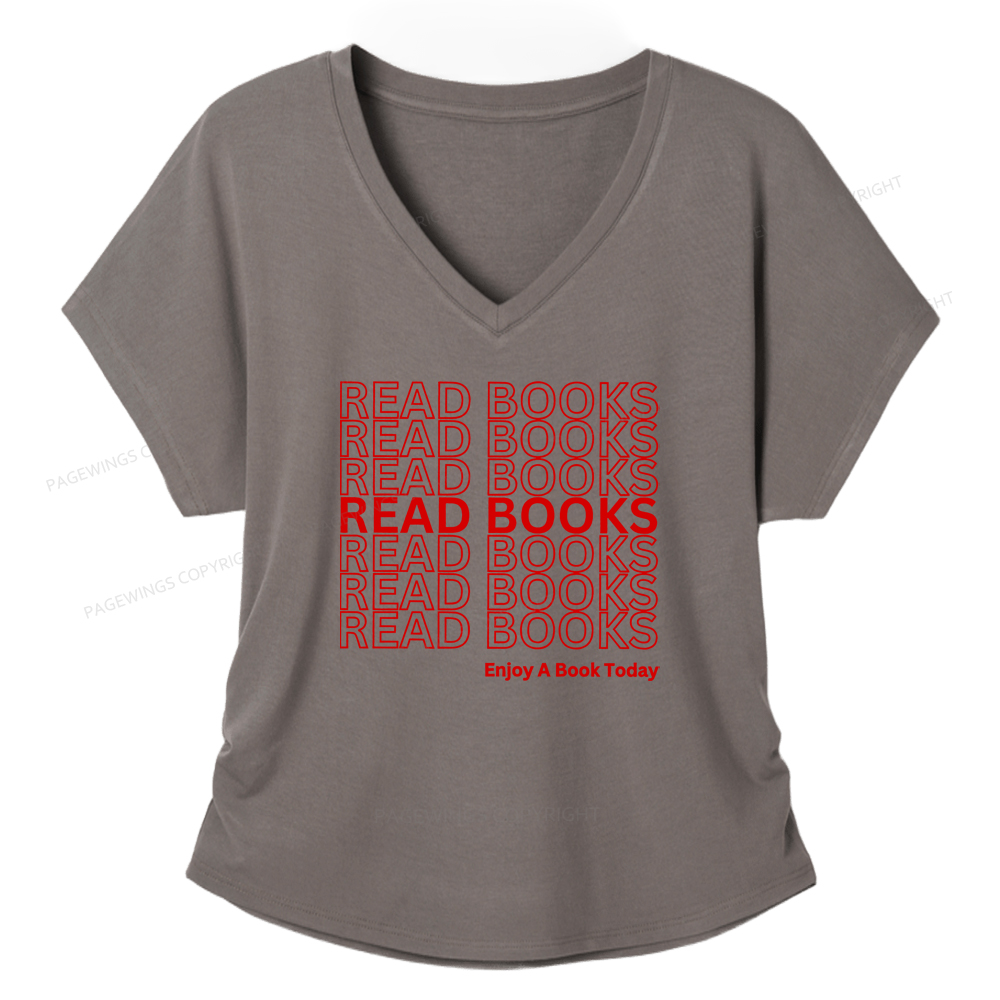 Pagewings Read Books Librarian Women's Modal V-neck T-shirt  