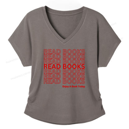 Pagewings Read Books Librarian Women's Modal V-neck T-shirt  