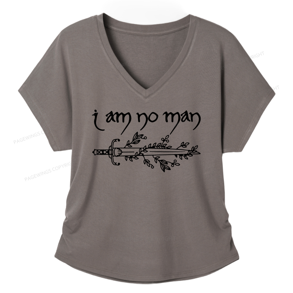 Pagewings I Am No Man Soft Women's Modal V-neck T-shirt