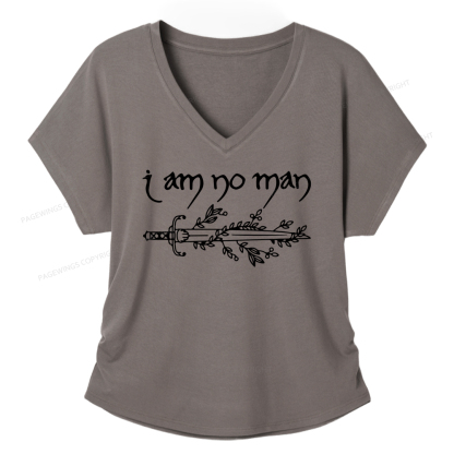 Pagewings I Am No Man Soft Women's Modal V-neck T-shirt