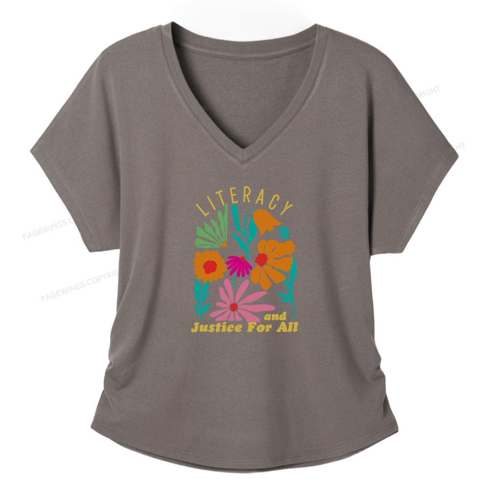 Pagewings Literacy And Justice Soft Women's Modal V-neck T-shirt